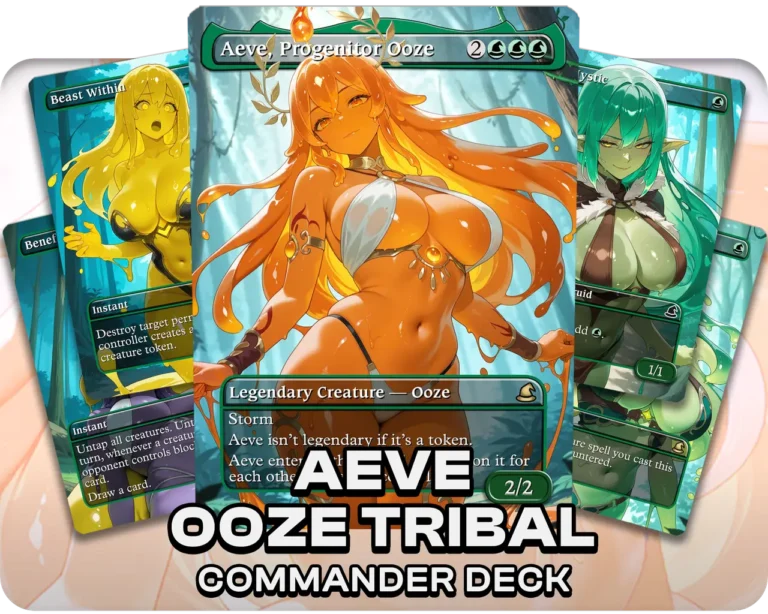 Aeve Ooze Tribal Commander deck with slime-themed proxy cards