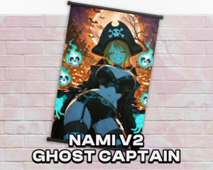 Nami v2 Ghost Captain Halloween wall scroll artwork mockup from One Piece