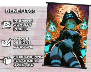 Nami v2 Halloween wall scroll print and feature overview