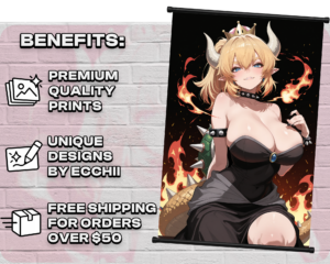 Bowsette Halloween wall scroll print and feature overview