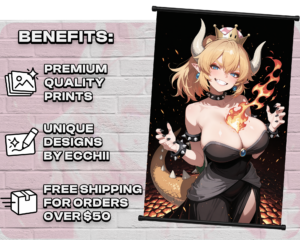 Bowsette v2 Halloween wall scroll print and feature overview