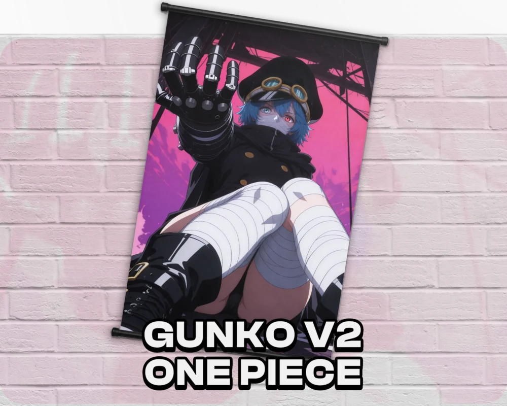 Gunko v2 One Piece wall scroll artwork mockup