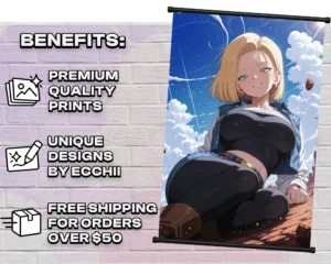 Android 18 wall scroll print and feature overview