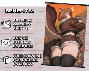 Squirrel Girl v2 wall scroll print and feature overview