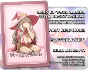 Pink ProxyWaifus card back supplied with the Alpharael, Dreaming Acolyte proxy single