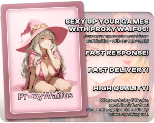 Pink ProxyWaifus card back supplied with the Atla Palani, Nest Tender proxy single