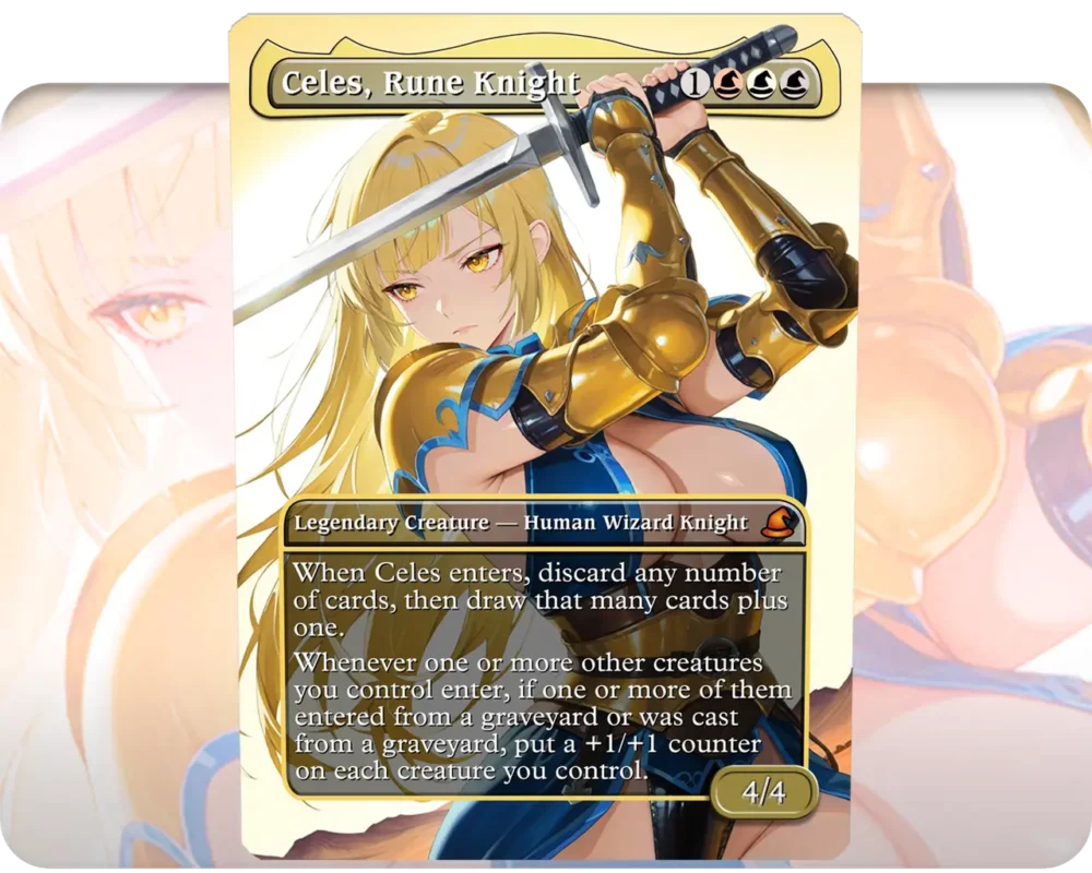 Celes, Rune Knight custom MTG proxy single card artwork