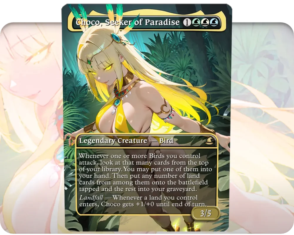Choco, Seeker of Paradise custom MTG proxy single card artwork