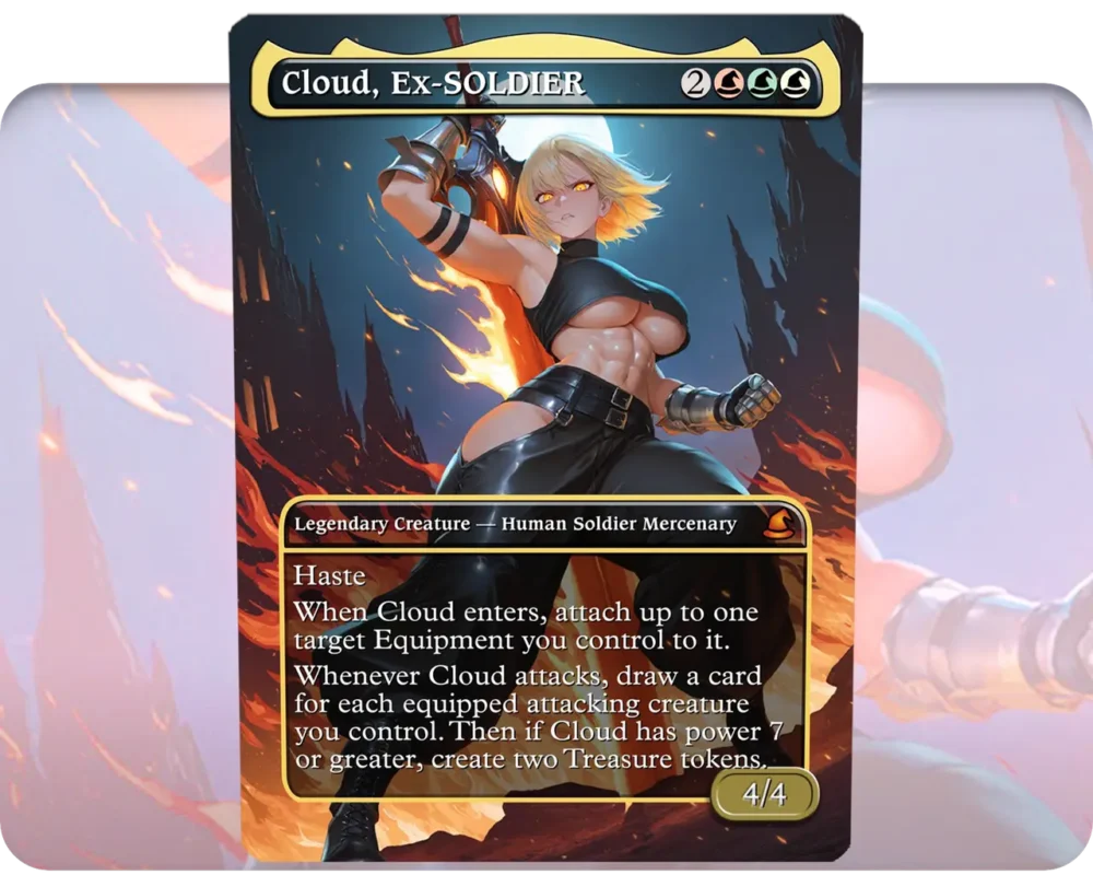 Cloud, Ex-SOLDIER custom MTG proxy single card artwork