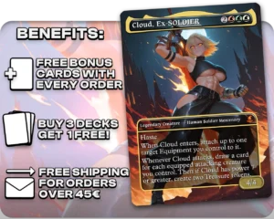 Cloud, Ex-SOLDIER proxy card promotional artwork