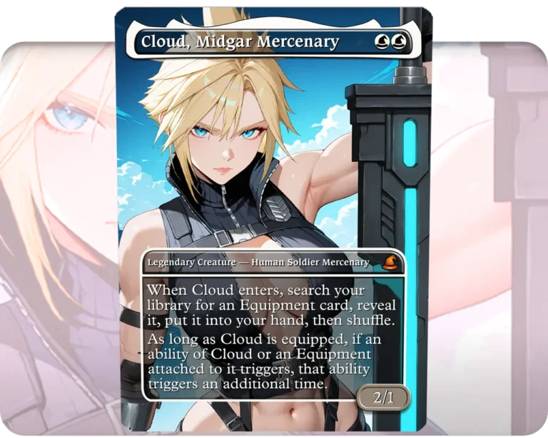 Cloud, Midgar Mercenary custom MTG proxy single card artwork