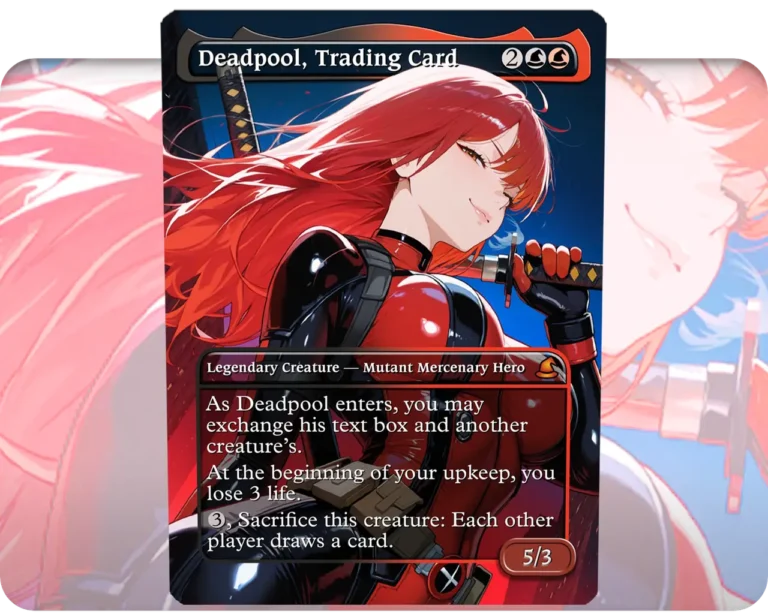 Deadpool, Trading Card custom MTG proxy single card artwork