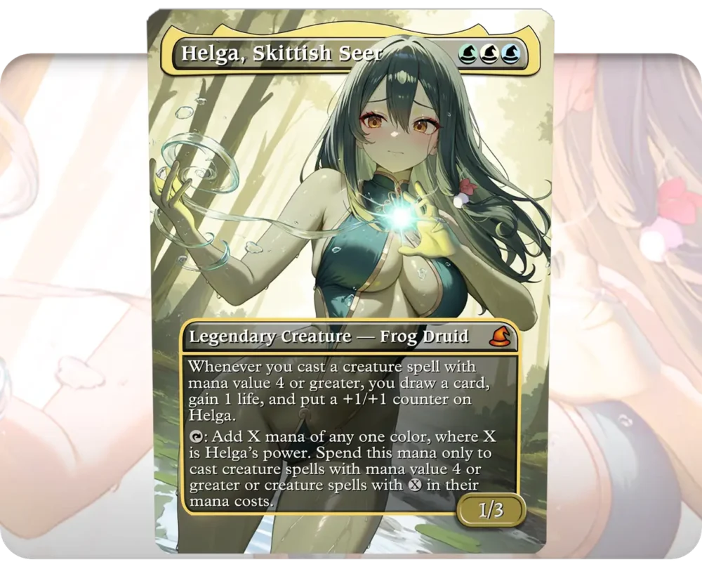 Helga, Skittish Seer custom MTG proxy single card artwork