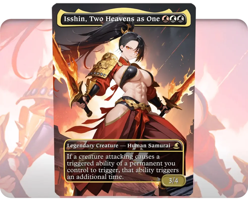 Isshin, Two Heavens as One custom MTG proxy single card artwork