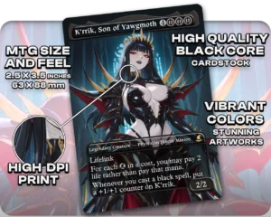 K'rrik, Son of Yawgmoth proxy card size and print guide