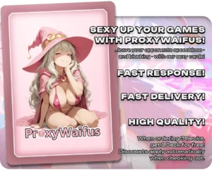 Pink ProxyWaifus card back supplied with the Kefka, Court Mage proxy single