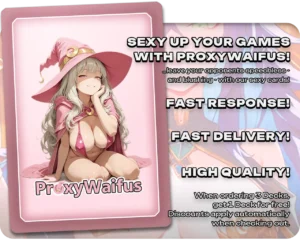 Pink ProxyWaifus card back supplied with the Korvold, Fae-Cursed King proxy single