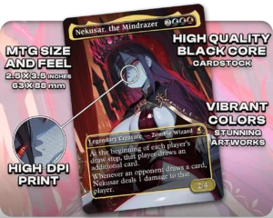 Nekusar, the Mindrazer proxy card size and print guide