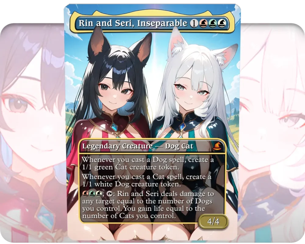 Rin and Seri, Inseparable custom MTG proxy single card artwork