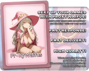 Pink ProxyWaifus card back supplied with the The Seriema proxy single
