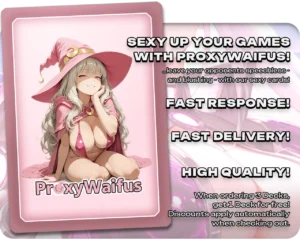 Pink ProxyWaifus card back supplied with the Urza, Chief Artificer proxy single