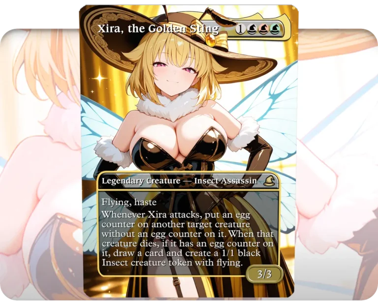 Xira, the Golden Sting custom MTG proxy single card artwork