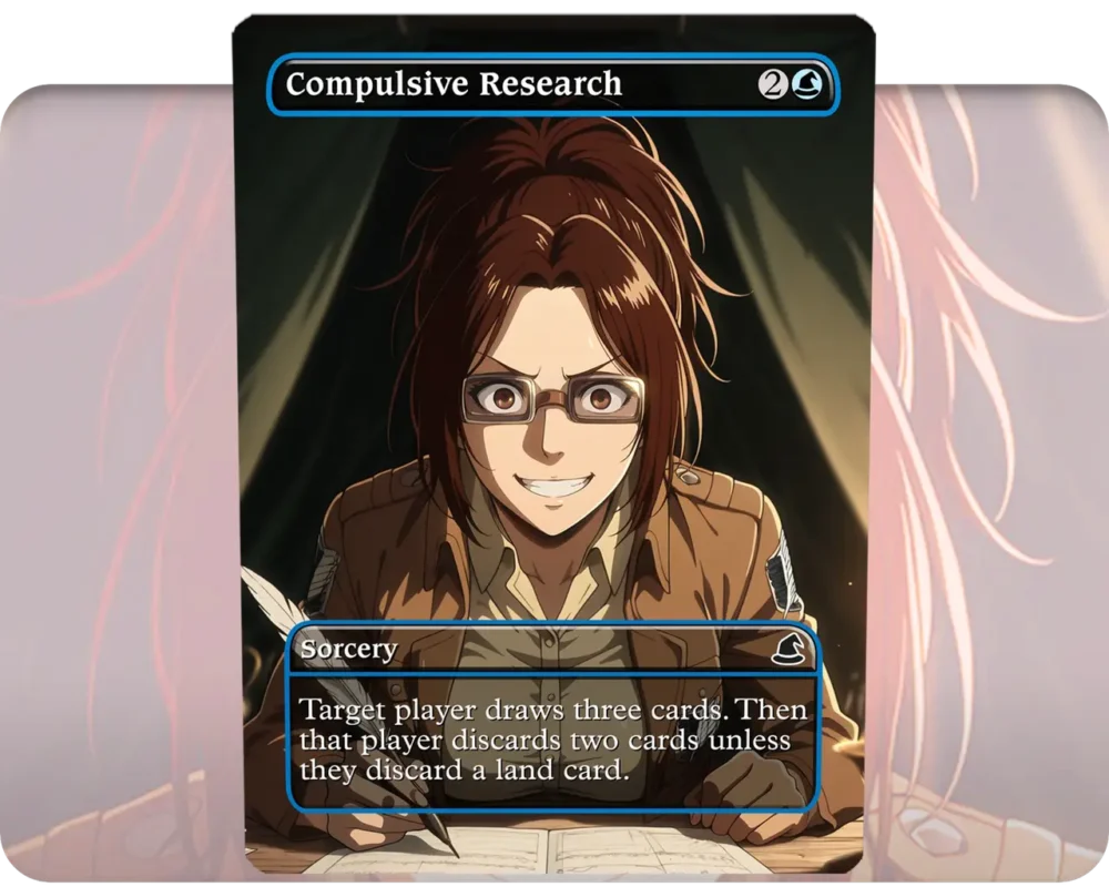 Hange Zoe (AOT) - Compulsive Research custom MTG proxy single card artwork