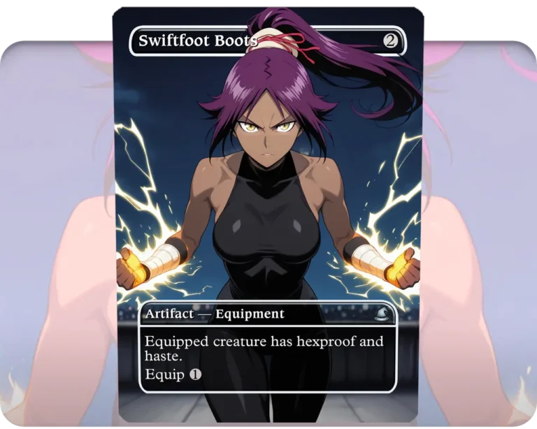Yoruichi (Bleach) - Swiftfoot Boots custom MTG proxy single card artwork