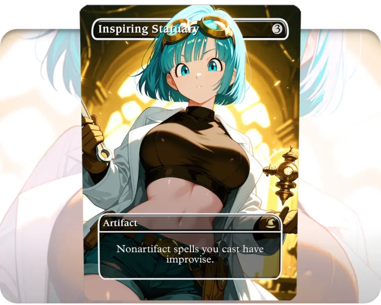 Bulma (DBZ) - Inspiring Statuary custom MTG proxy single card artwork