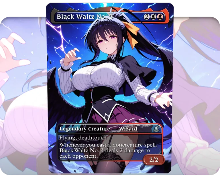 Akeno (DXD) - Black Waltz N3 custom MTG proxy single card artwork