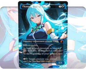 Aqua (Konosuba) - Thassa, God of the Sea custom MTG proxy single card artwork