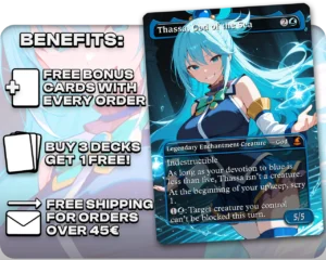 Aqua (Konosuba) - Thassa, God of the Sea proxy card promotional artwork