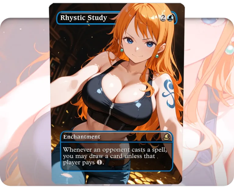 Nami (One Piece) - Rhystic Study custom MTG proxy single card artwork