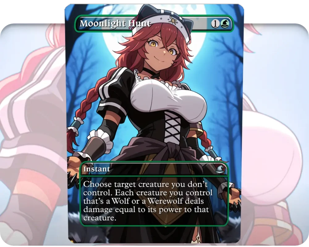 Lupusregina (Overlord) - Moonlight Hunt custom MTG proxy single card artwork