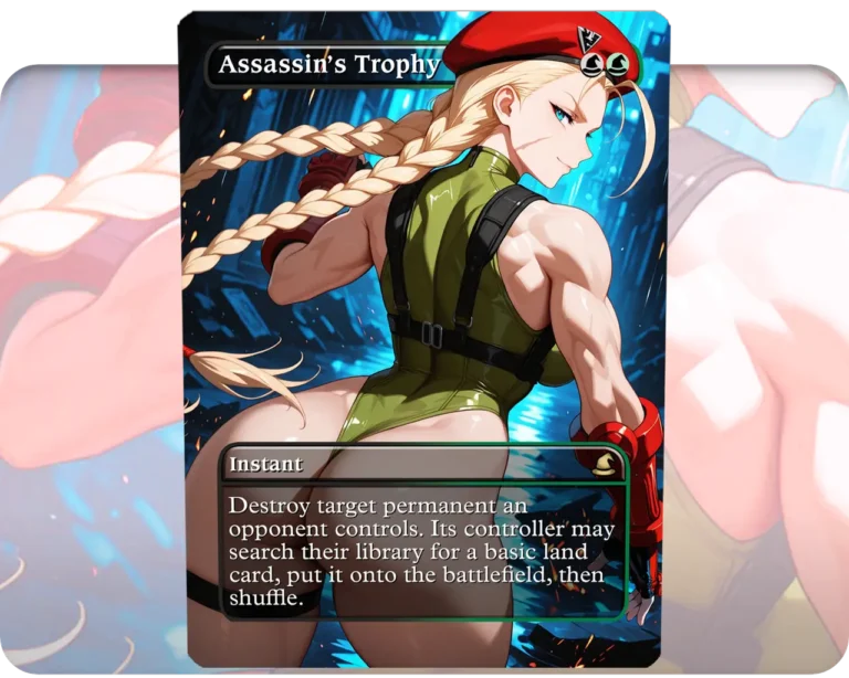 Cammy (Street Fighter) - Assassin's Trophy custom MTG proxy single card artwork