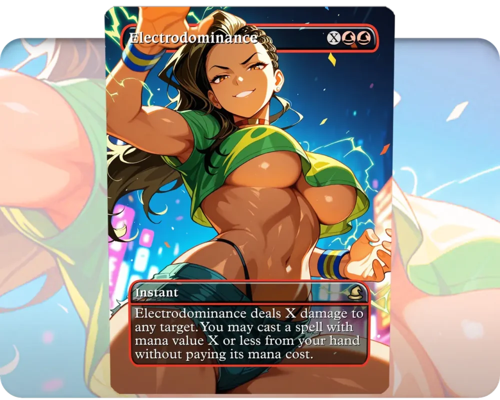 Laura (Street Fighter) - Electrodominance custom MTG proxy single card artwork
