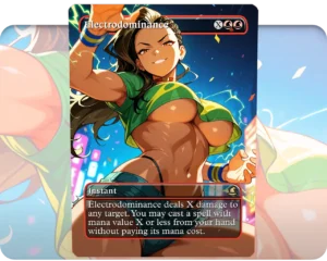 Laura (Street Fighter) - Electrodominance custom MTG proxy single card artwork