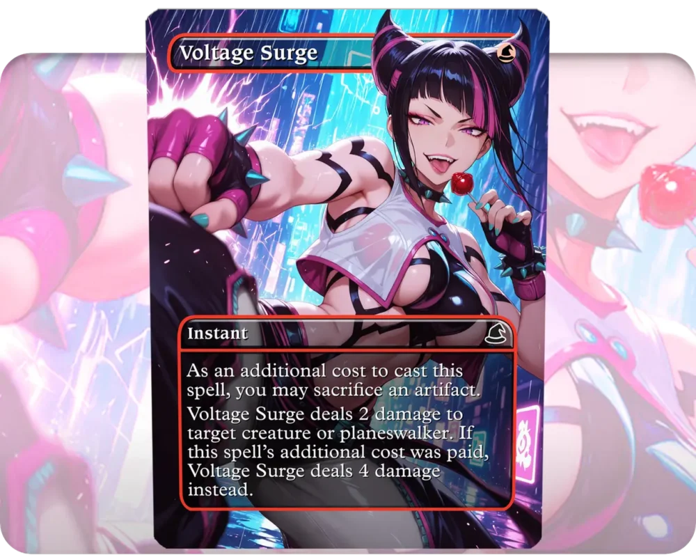 Juri (Street Fighter) - Voltage Surge custom MTG proxy single card artwork