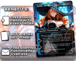Tasha, the Witch Queen proxy card promotional artwork