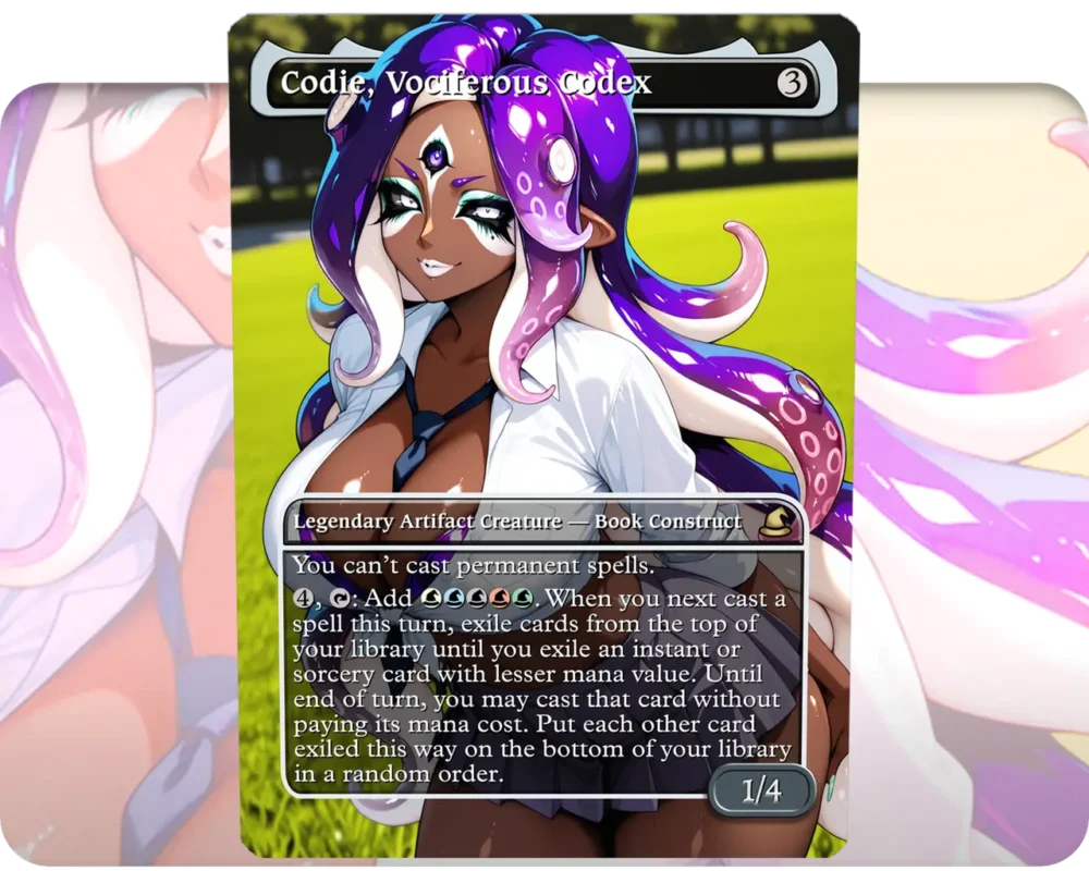 Codie, Vociferous Codex (Gyaru) custom MTG proxy single card artwork