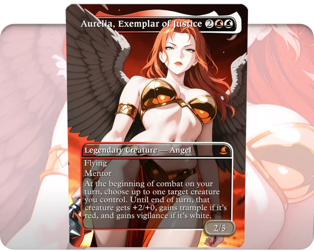 Hawkgirl - Aurelia, Exemplar of Justice custom MTG proxy single card artwork