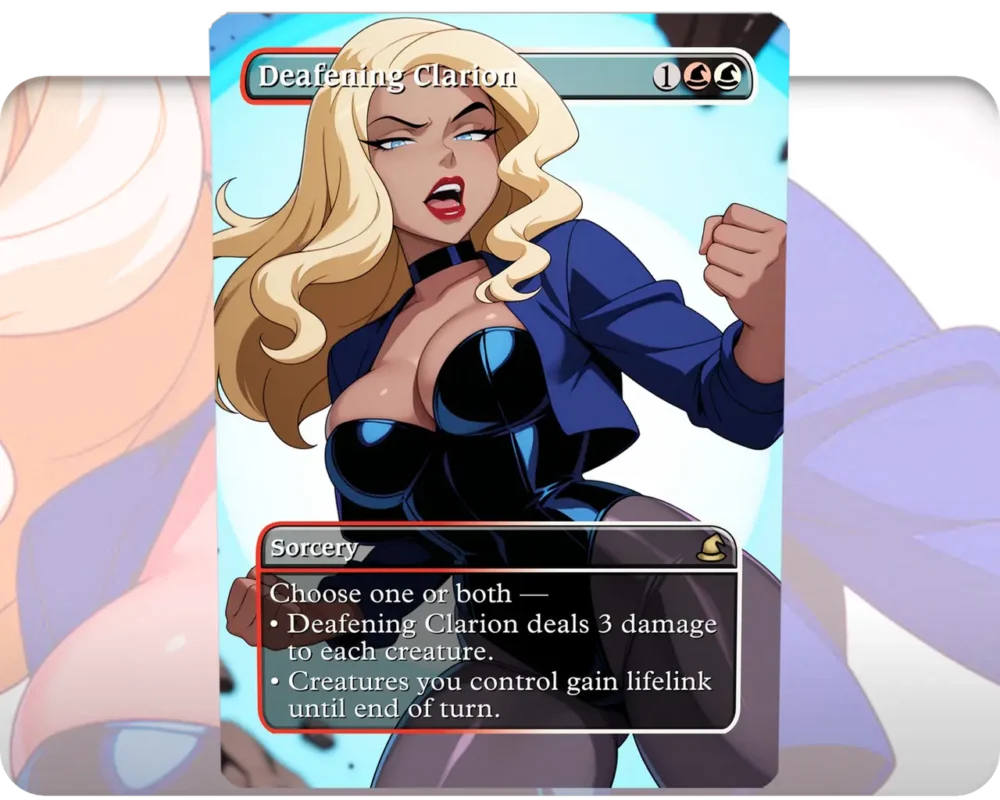 Black Canary - Deafening Clarion custom MTG proxy single card artwork