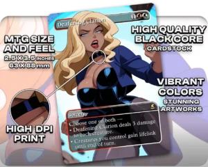 Black Canary - Deafening Clarion proxy card size and print guide