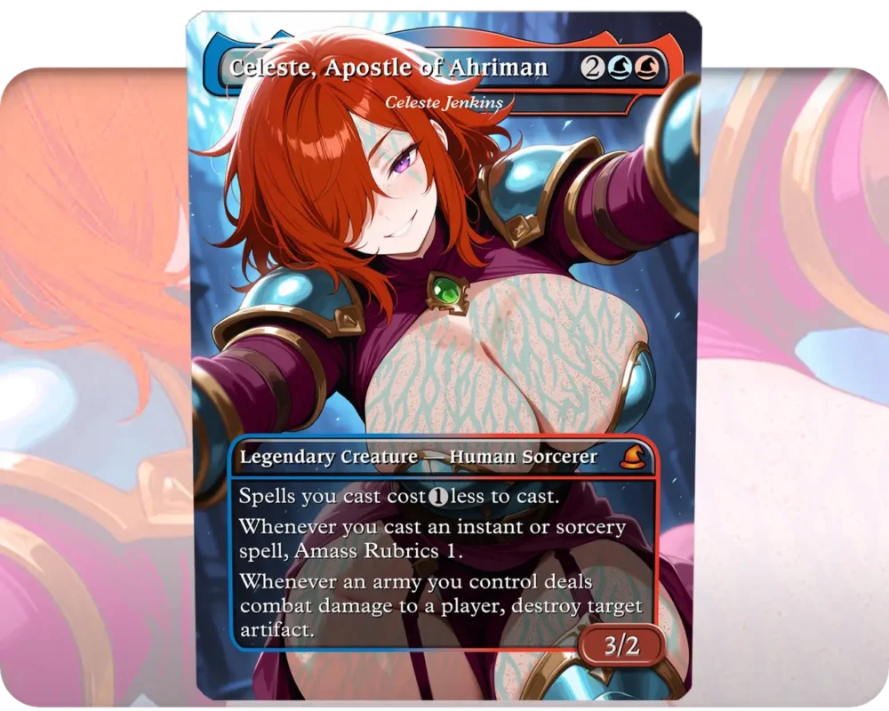 Celeste, Apostle of Ahriman custom MTG proxy single card artwork