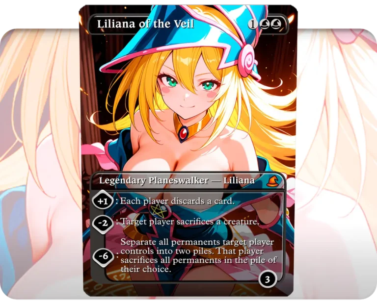 Dark Magician Girl - Liliana of the Veil custom MTG proxy single card artwork