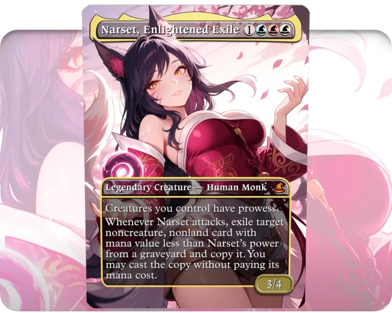 Ahri (League of legends) - Narset, Enlightened Exile custom MTG proxy single card artwork