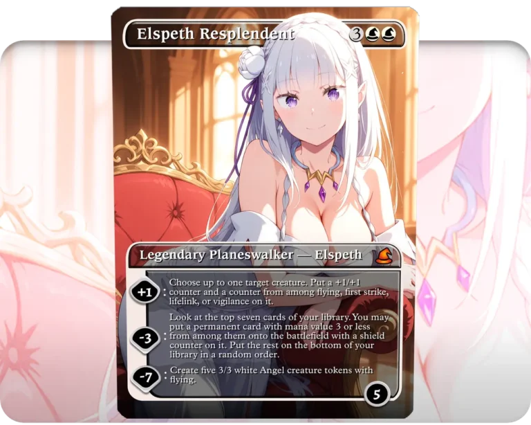 Emilia (ReZero) - Elspeth Resplendent custom MTG proxy single card artwork