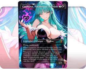 Morrigan (Darkstalkers) - Gutmorn, Pactbound Servant custom MTG proxy single card artwork