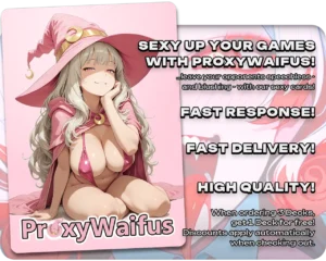 Pink ProxyWaifus card back supplied with the Anje, Maid of Dishonor proxy single