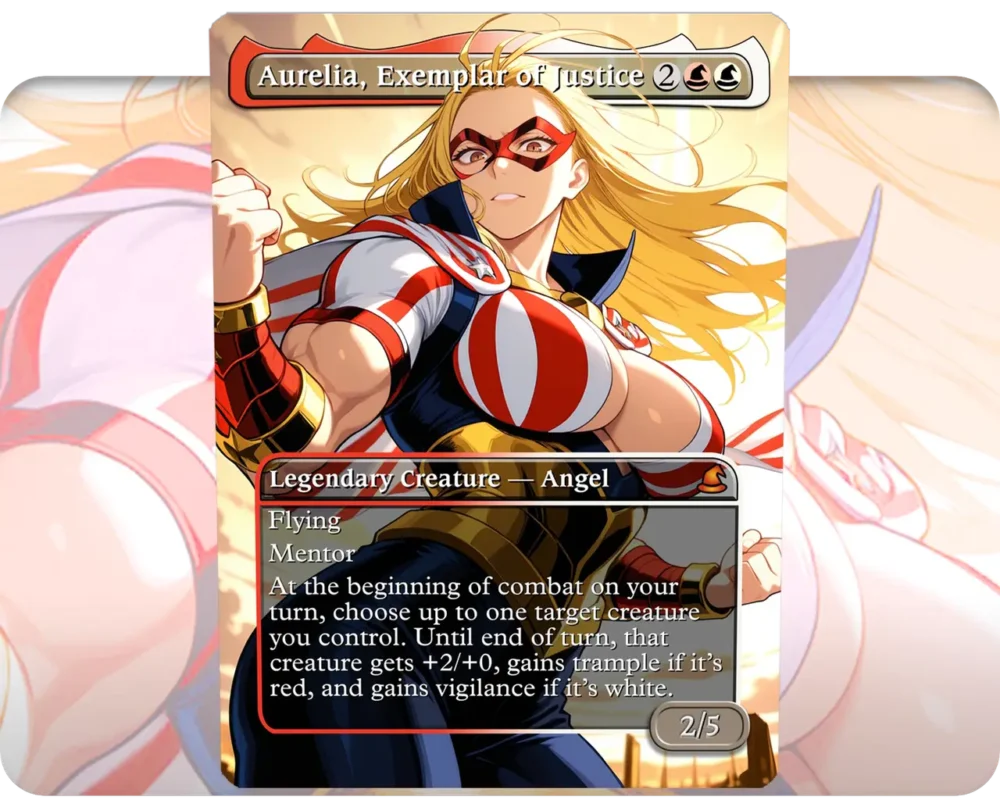 Cathleen Bate (Star and Stripe) - Aurelia, Exemplar of Justice custom MTG proxy single card artwork